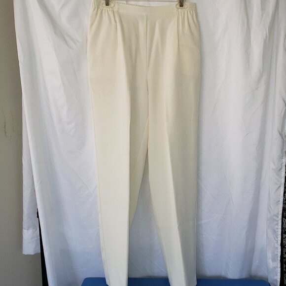 Koret Women's Fully lined Cream Colored Elastic Waistband Pull-On Pants - 10 - Picture 1 of 3